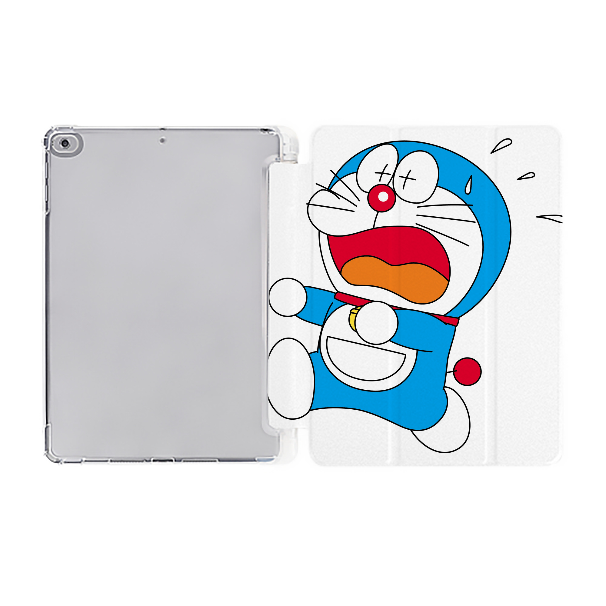 （画像用） ドラえもん Doraemon IPad ケース ペン収納付き 三つ折りスタンド PUレザー×シリコン 対応機種9.5/10.5/10.9インチ
